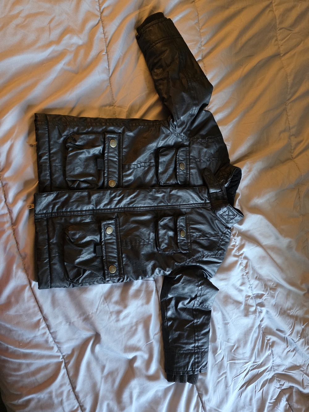 H&M Black Kids Puffer Jacket with Front Pockets